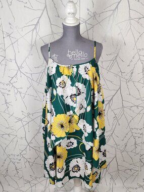 Rosegal Floral Print Drape Tulip Strappy Shift Dress
